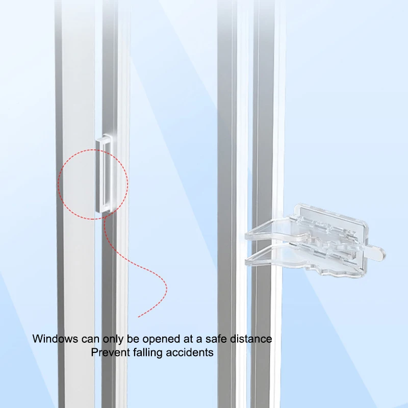 10 個窓ロック自己粘着跡のない接着剤蝶形強力な粘着力強力な貼り付けベビーケアスライドドアストッパー