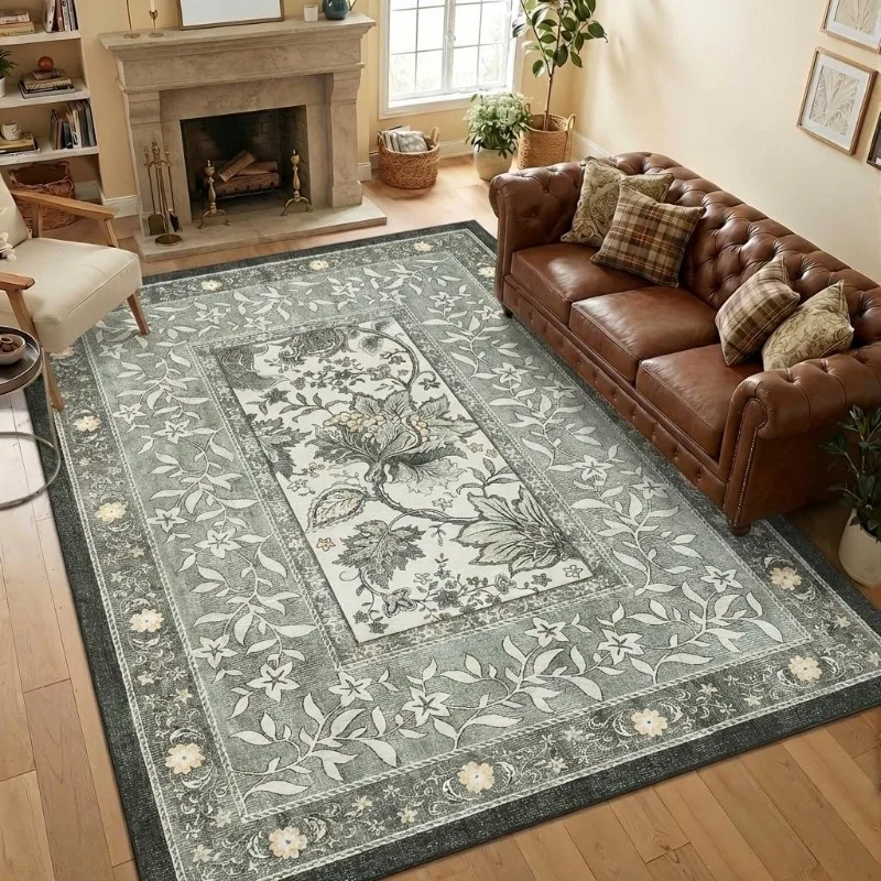 Retro Plant Print Carpet for L - Home Textiles Online ulasan dan harga
