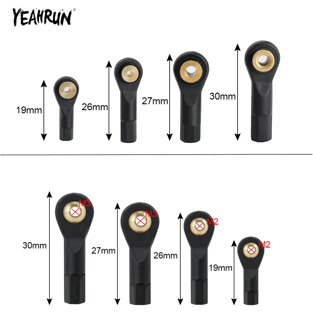 

YEAHRUN 5/10/50Pcs M2/M3 Rod Ends Link Balls Plastic Head Linkage Joints For RC Airplane Car Buggy Boat Crawler Model Parts