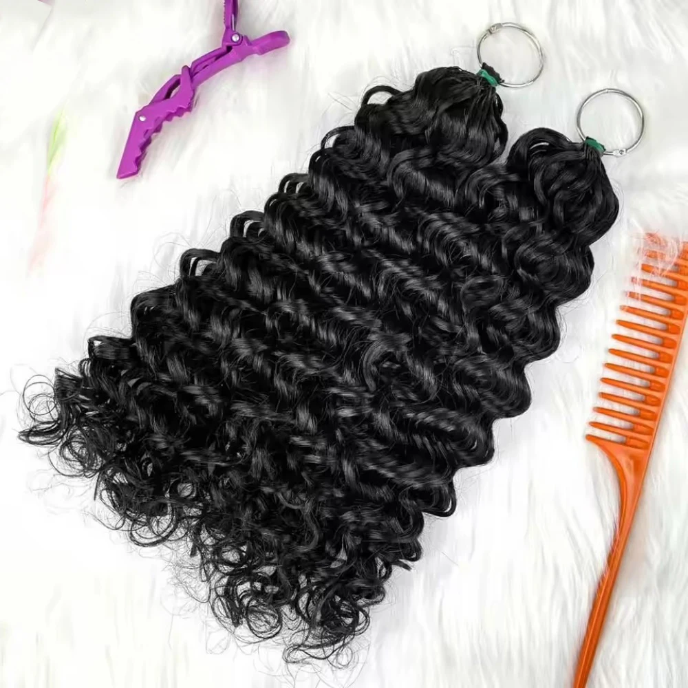18 20 Inch Deep Wave Feather Crochet Human Hair Knotless Crochet Human Raw Hair Knots Double Drawn Vietnamese Crochet Human Hair