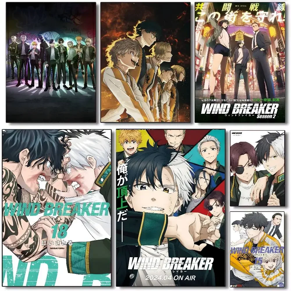 1PC Anime Cool W-Wind B-Breaker Fashion Canvas Wall Art for Living Room Home Decor