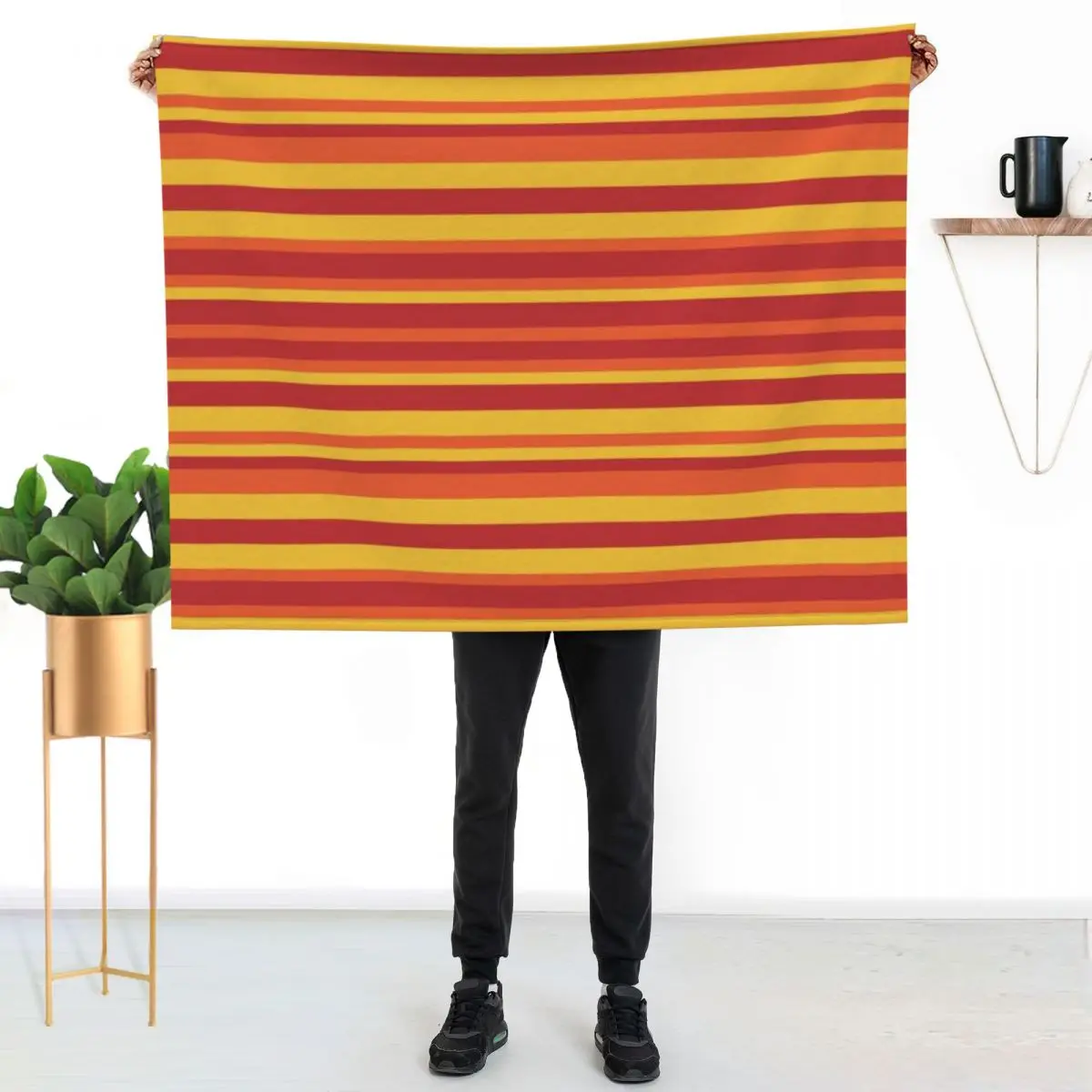 Red Orange and Yellow Special Vintage Stripes Throw Blanket Sofa Throw Softest Flannels Soft Beds warm winter Furry Blankets