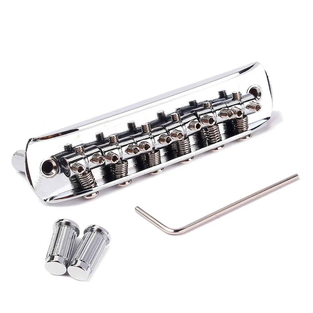 

Chrome Bridge For Jazz Guitar Adjustable Saddle Top-Loading Easy Install Semi Hollow Electric Guitar Accessories