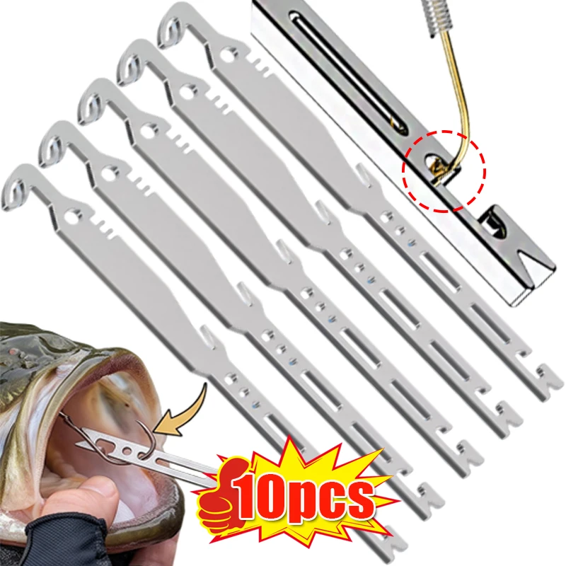 Portable Stainless Steel Fishing Hooks Remover Fishing Accessory 6-in-1 Multifunctional Hook Remover Portable Fish Hook Tool