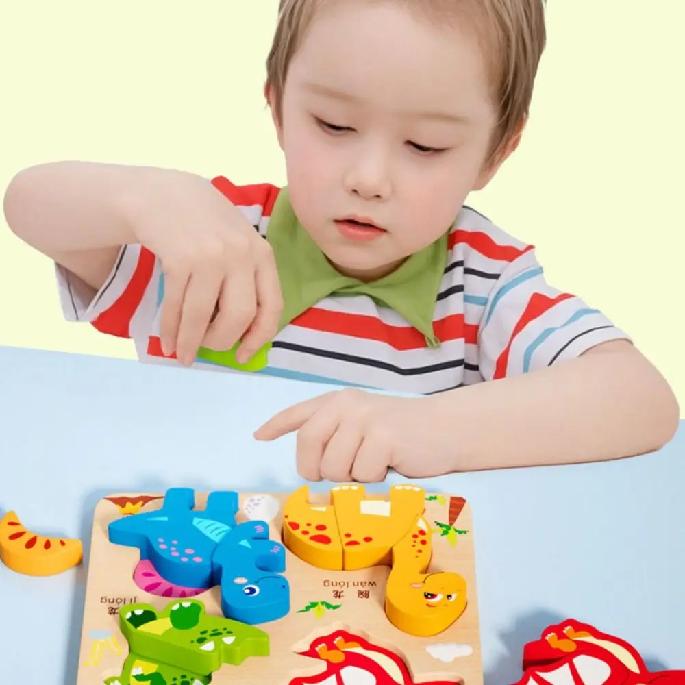 

Matching Toys Wooden Toys 3D Puzzles Pattern Cognitive Interactive 4 in 1 Puzzle Board Challenges Montessori