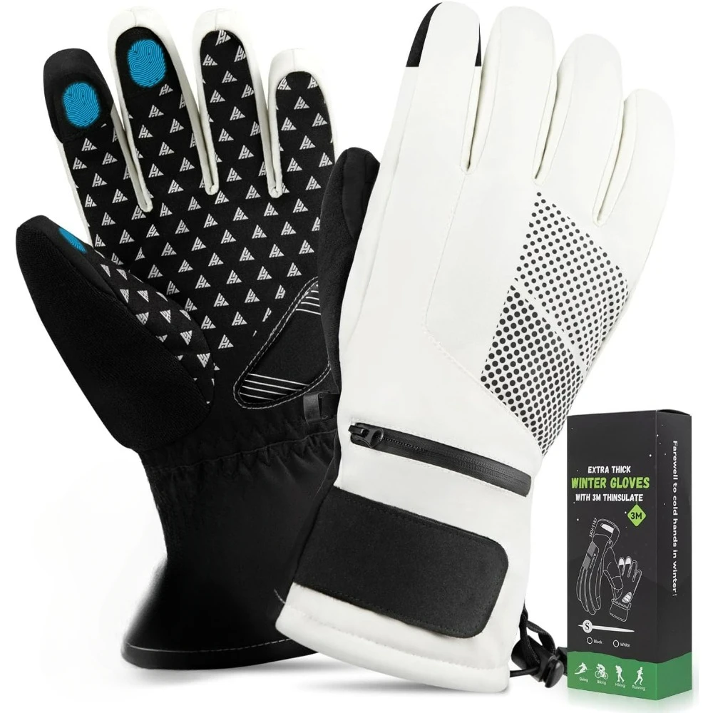 

Ski Gloves with 3M Thinsulate, Extra Warm Snow Gloves, Insulated Waterproof Snowboard Gloves,Touchscreen,Windproof Winter Gloves