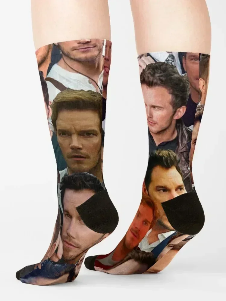 كريس برات صور الكولاج الجوارب جولف الطابق هدية الكريسماس المضادة للانزلاق الذكور الجوارب النسائية المشي لمسافات طويلة المستجدات الرياضة الصبي الجوارب النسائية #4