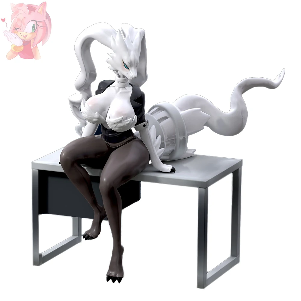 

Anime Pokemon Kawaii Secretary Reshiram Workplace Uniforms Cute Furry Gk Model Toys Good Gifts for Fans Boys Table Decoration