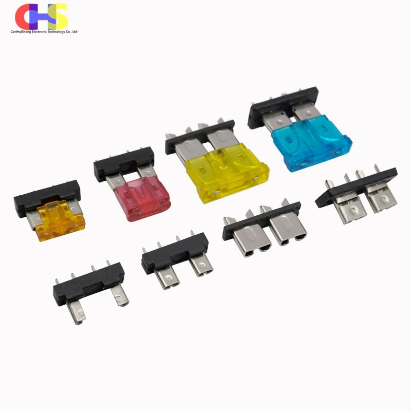 10PCS Car Fuse Holder PCB Board Mini Small Medium Blade Auto Automotive Boat 32V For PCB Board Safety Clip Insertion Typ