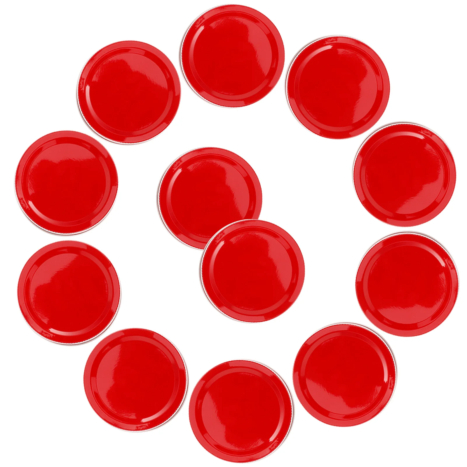 

12pcs 70mm Red Wide Mouth Mason Jar Lids Leak Proof Canning Caps Metal Tinplate Sealer Fits Regular Jars Storage Decorative