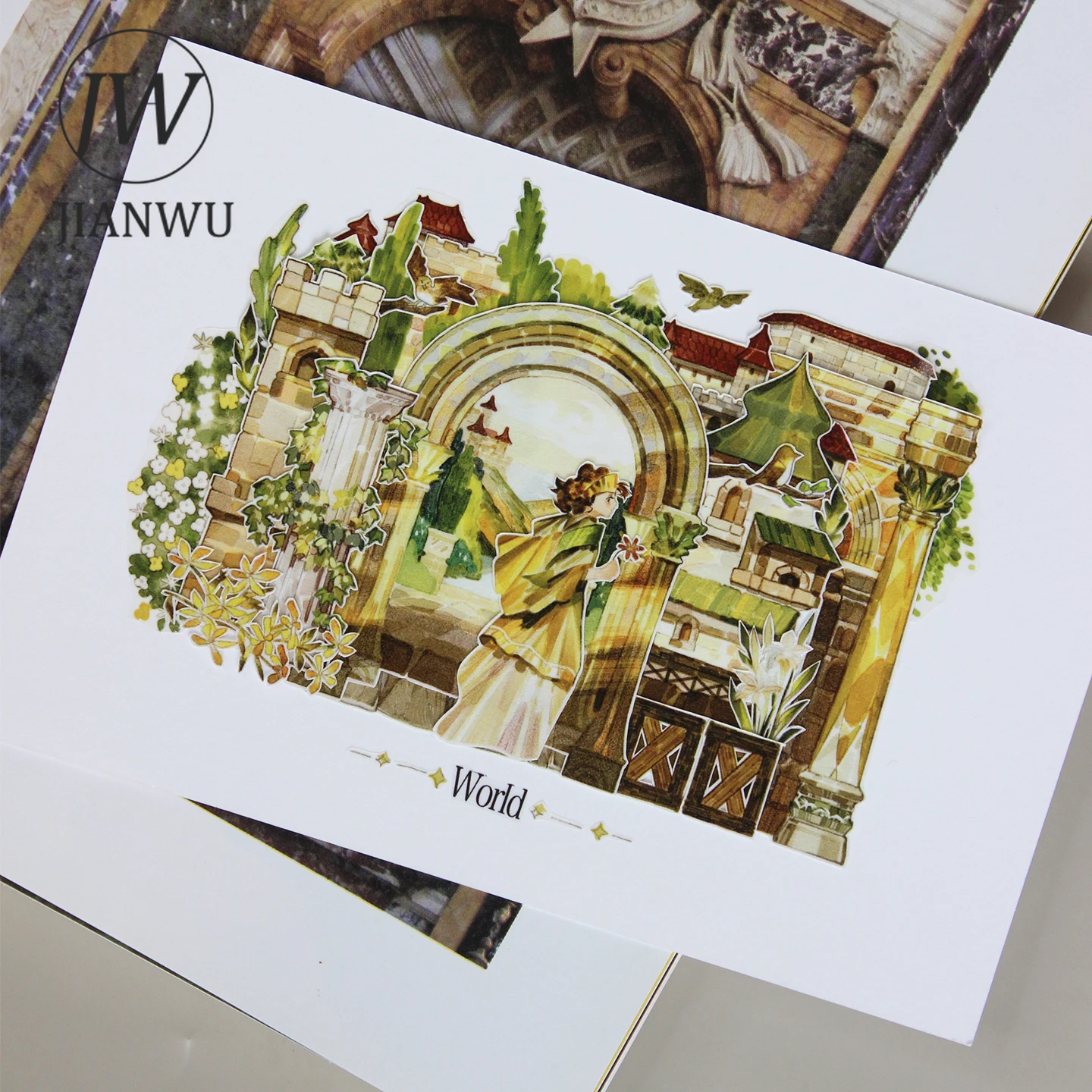 

JIANWU 70 мм * 10 м винтажный персонаж ангел окно пейзажный материал коллаж Скрапбукинг ПЭТ лента креативный DIY журнал канцелярские принадлежности