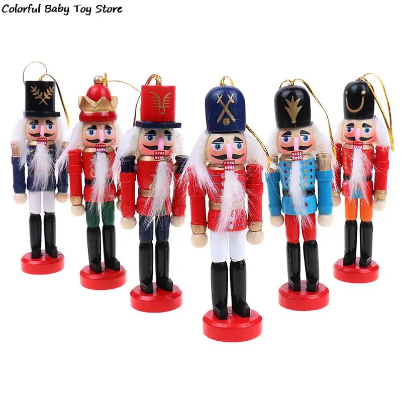 Nutcracker Puppet Christmas Ornaments Desktop Decoration Cartoons Drawing Walnuts Soldiers Band Dolls Nutcracker Miniatures 12cm