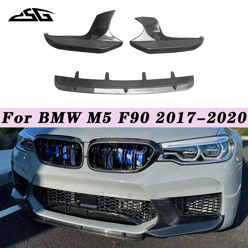 

For BMW M5 F90 2017-2020 MP Style Carbon Fiber Front Bumper Front Lip Diffuser Spoiler Splitter Body Kit Car Accessories