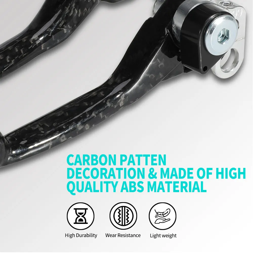 Immagine 4: Funparts Set leve freno frizione moto manubrio pieghevole in fibra di carbonio per accessori moto Surron Lightbee S/X