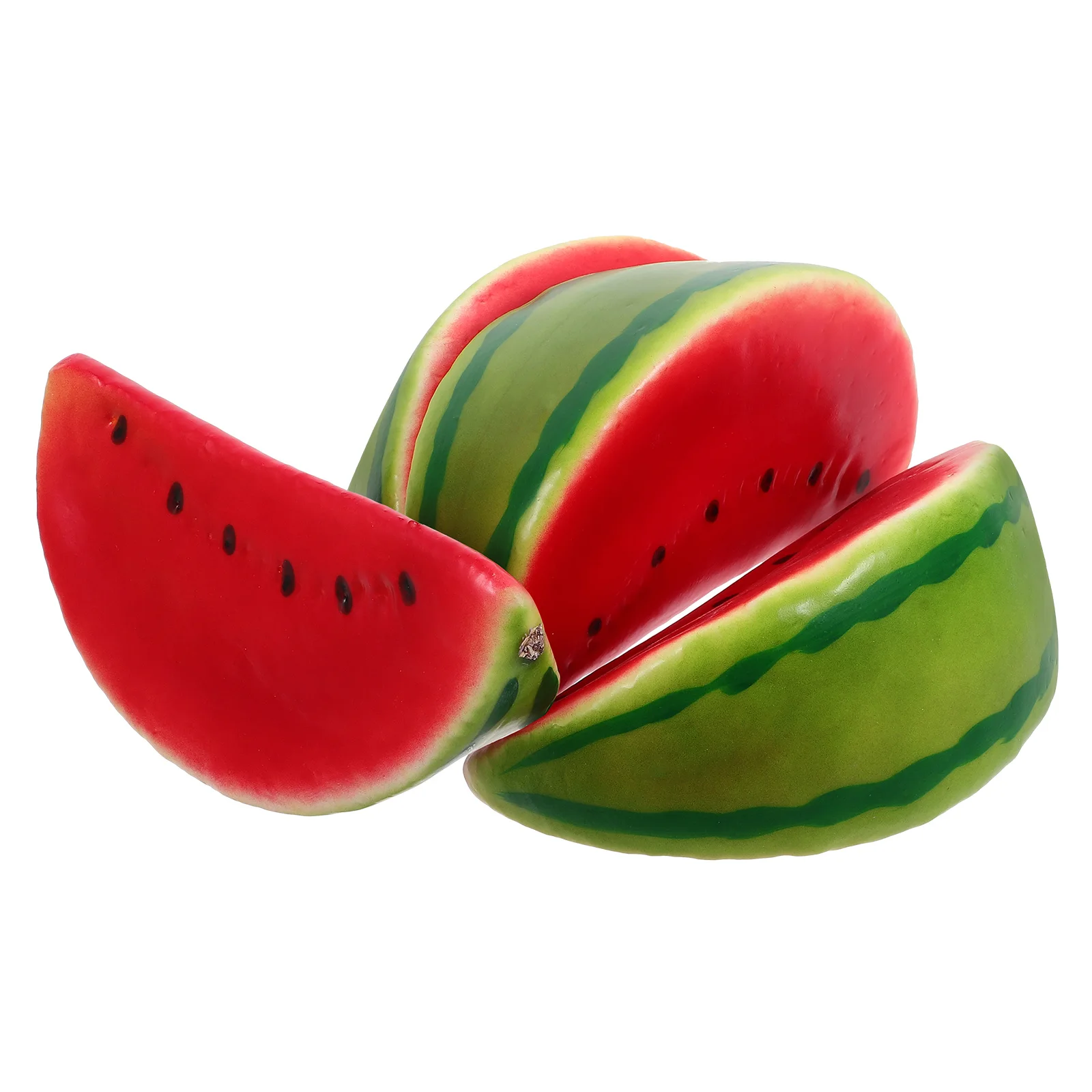 4pcs Simulated Watermelon Artificial Model Prop Showpiece Prop Fake Watermelon Slice Decoration Artificial Artificial