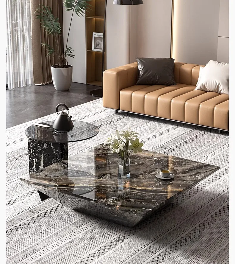 

Marble coffee table new light luxury minimalist high sense creative art coffee table living room home