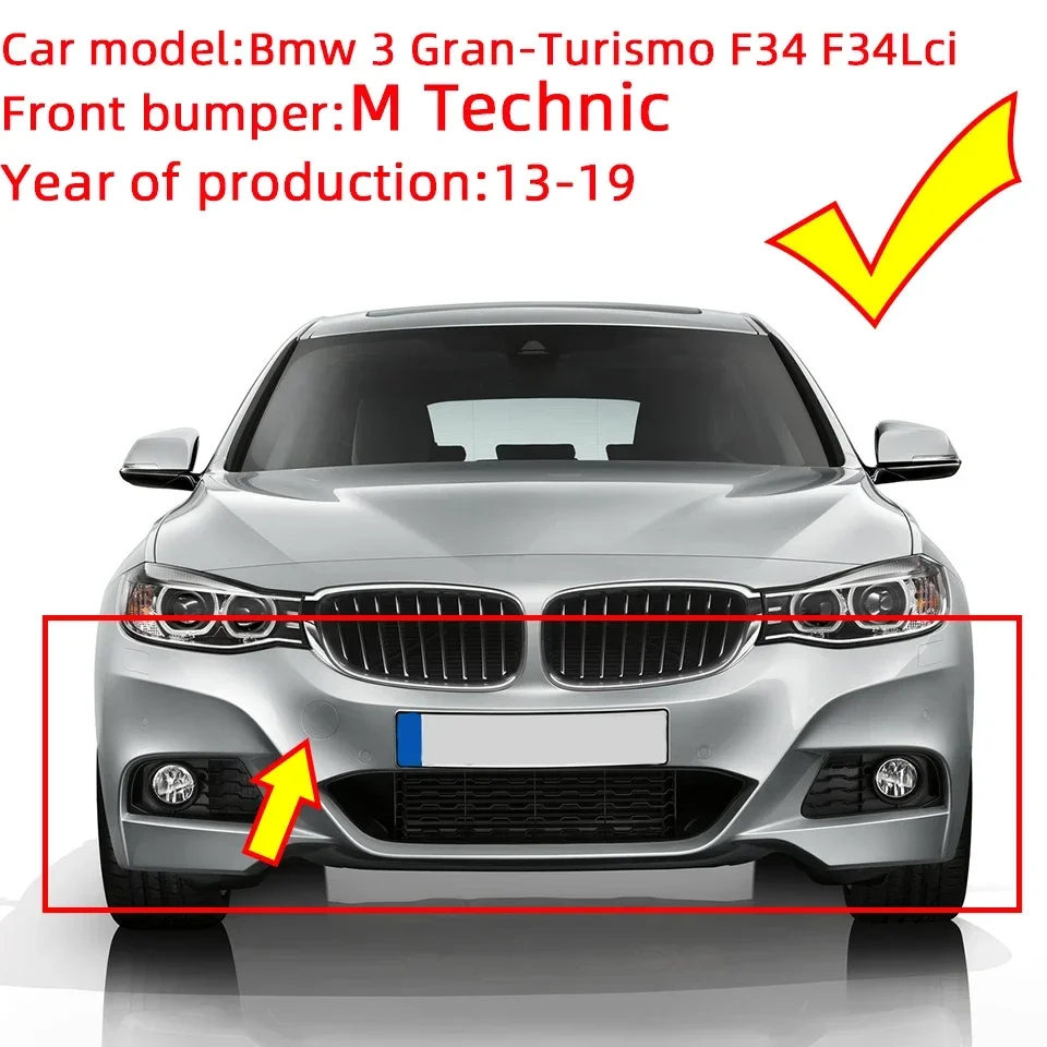 ل BMW 3 GT غران توريزمو م حزمة 2013-2019 المصد الأمامي سحب هوك غطاء غطاء غطاء سحب هوك قذيفة #51118061552 رسمت