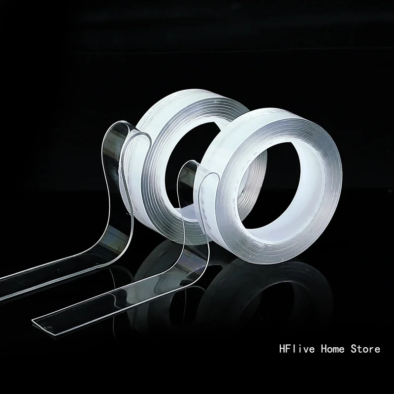 شريط نانو قوي للغاية مزدوج الجوانب شفاف وقابل لإعادة الاستخدام وأشرطة لاصقة مقاومة للماء وقابلة للتنظيف والمطبخ المنزلي والحمام