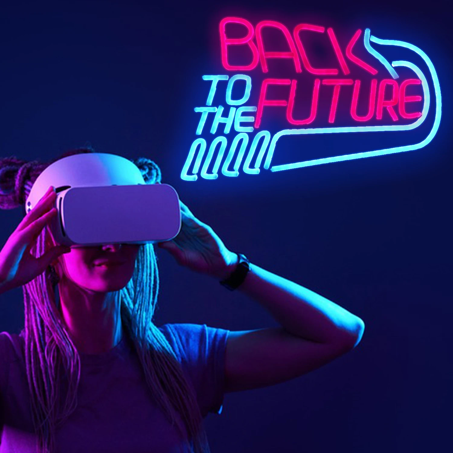Back To The Future Neon Signs For Wall Decor Dimmable Art Led Lights Game Room Decoration For Bedroom Bar Party Gaming Zone Gift