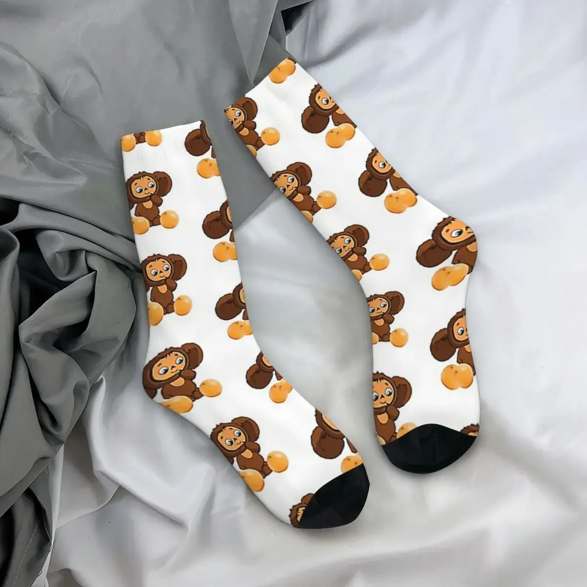 Chaussettes Cheburashka Harajuku pour hommes et femmes, bas super doux, chaussettes longues toutes saisons, accessoires pour cadeaux