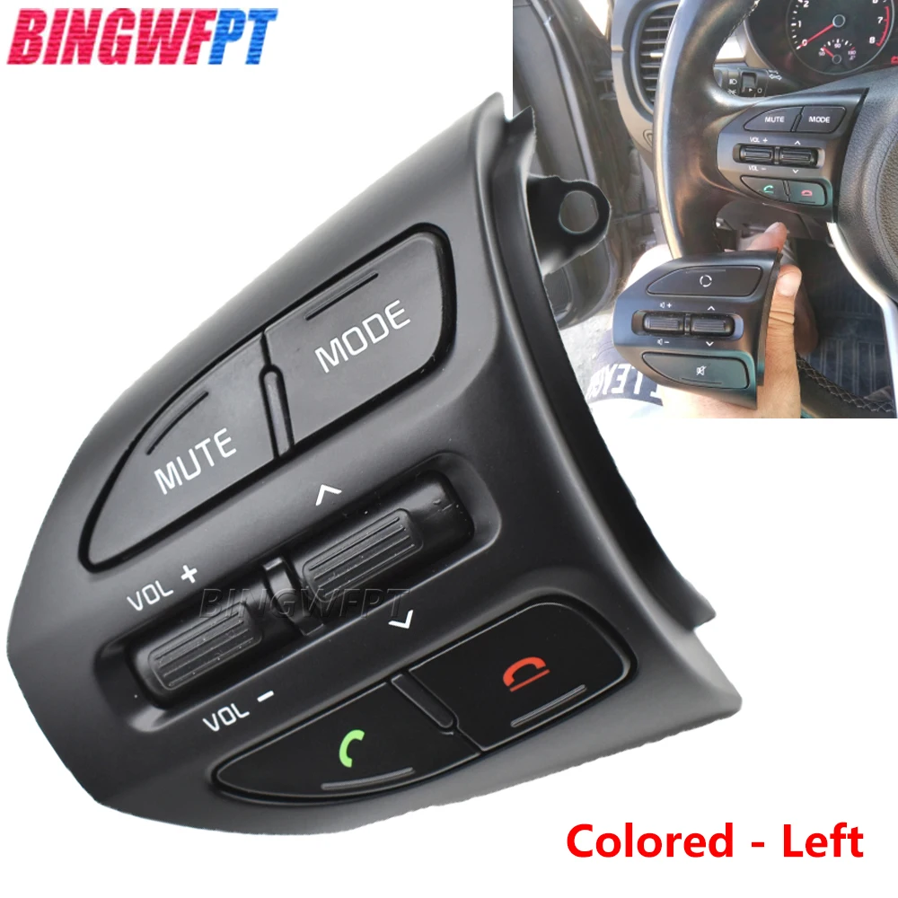 BINGWFPT Steering Wheel Buttons Switch Phone Volume Steering RH Remote Cruise Control Switches For Kia RIO K2 Picanto 2017 2018