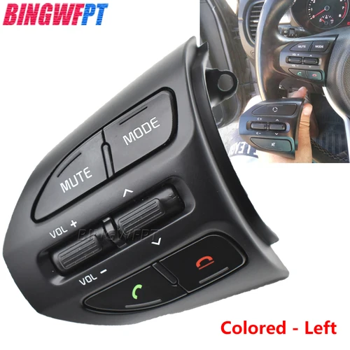 Imagen 1 del producto BINGWFPT interruptor de botones de volante volumen de teléfono dirección RH interruptores de Control de crucero remoto para Kia RIO K2 Picanto 2017 2018