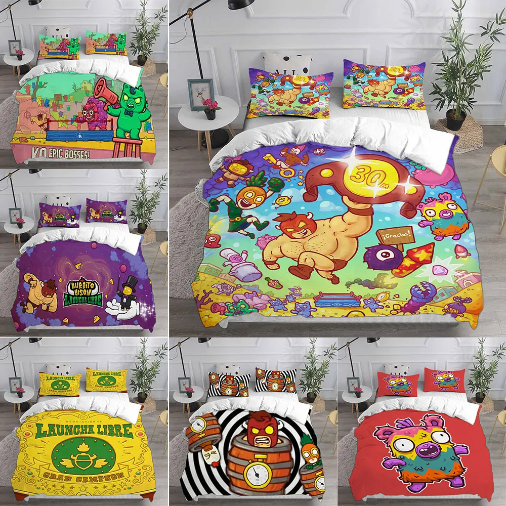 Burrito Bison Launcha Libre Bedding Sets Comforter Quilt Bed Cover Duvet Cover Pillow Case 2-3 Pieces Sets Kids Adult Size