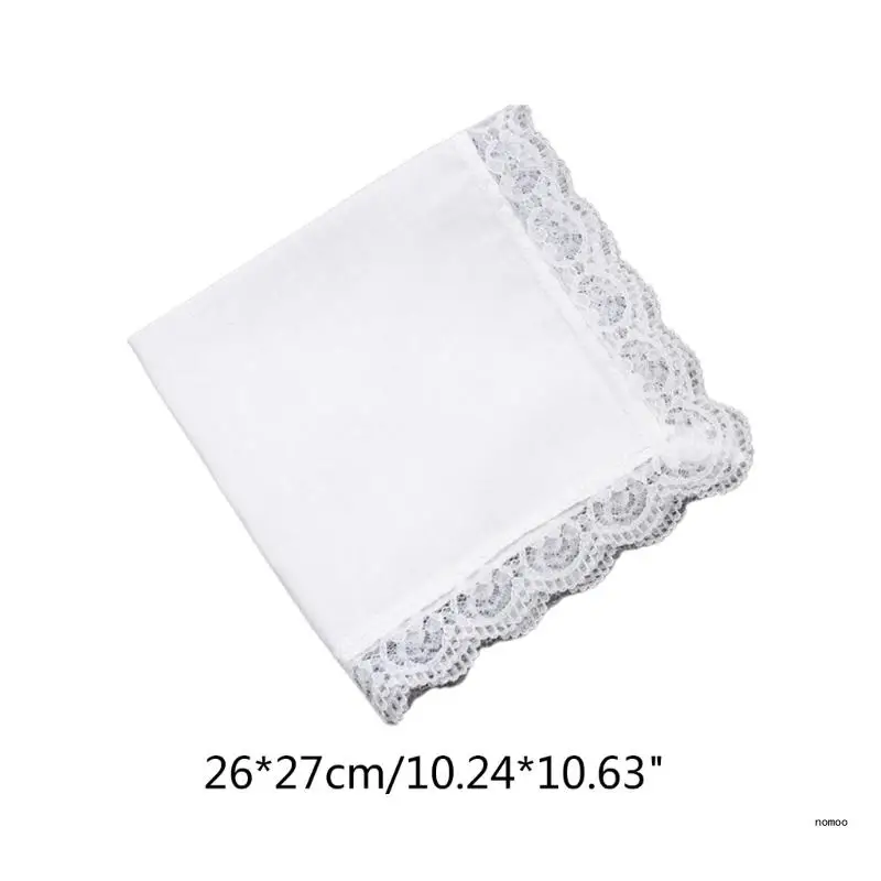 Lightweight White Handkerchief Cotton Lace Trim Super Soft Washable Chest Towel