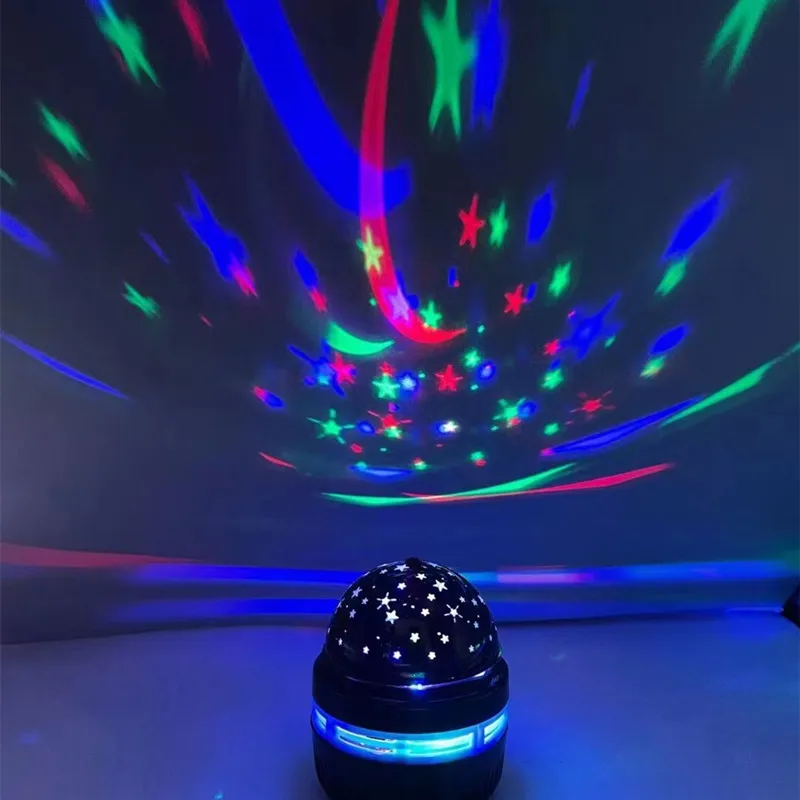 Lampada per proiettore con cielo stellato colorato sfera magica rotante luce notturna a Led per lampada decorativa per camera da letto RGB Moon Galaxy Projection Light