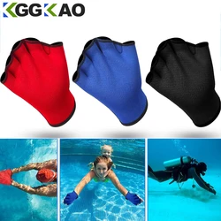 Guantes acuáticos para hombre y mujer, manoplas de entrenamiento de natación, Webbed grande, resistentes al agua, sin dedos, 1 par