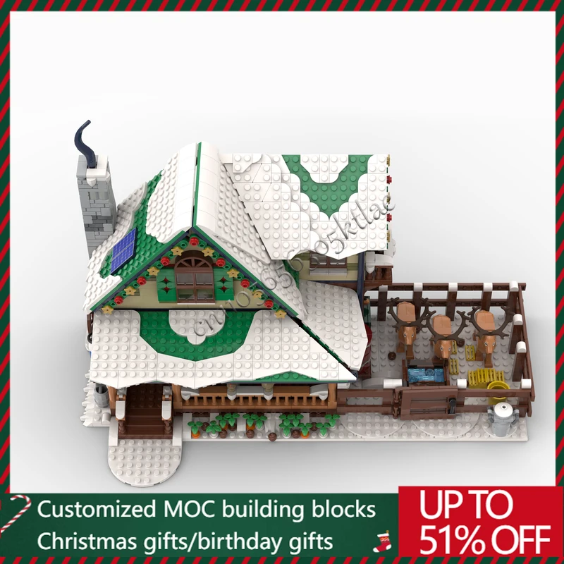 1954 قطعة MOC عيد الميلاد سلسلة الرنة مزرعة نموذج اللبنات الطوب التجمع الإبداعي لتقوم بها بنفسك ألعاب تعليمية مفاجأة الهدايا #5