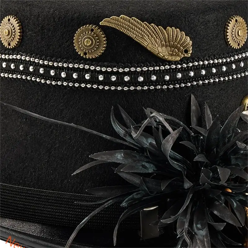 

Steampunk Gothic Top Hat With Studded Gear Gothic Themed Cosplay Costume Accessories