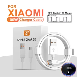 6A 100W Super Fast Charging USB Type C Cable For Huawei P40 P30 USB-C Phone Data Cord For Xiaomi 14 Redmi 13 12 Oneplus 11 POCO