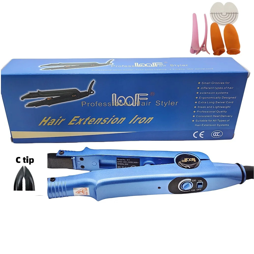 611C tip HeatingHair Extension Iron, Fusion Hair Extension Iron Keratin Bonding Tools 611C