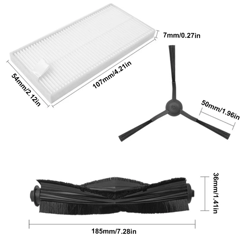 Сменные аксессуары для робота-пылесоса W20, основная щетка, боковые щетки, запасные части Hepa Fiters