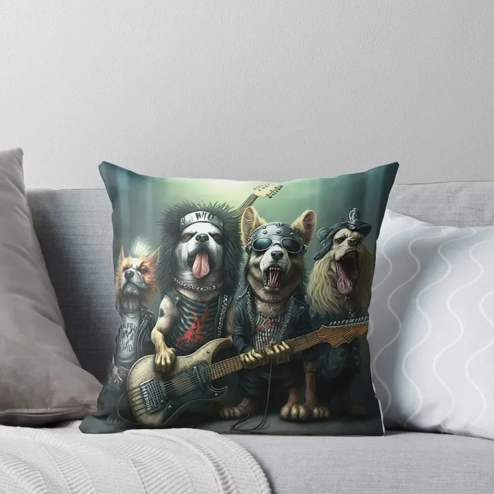 

Heavy Metal Dog Band Art Throw Pillow Sitting Cushion Pillow Cover pillow