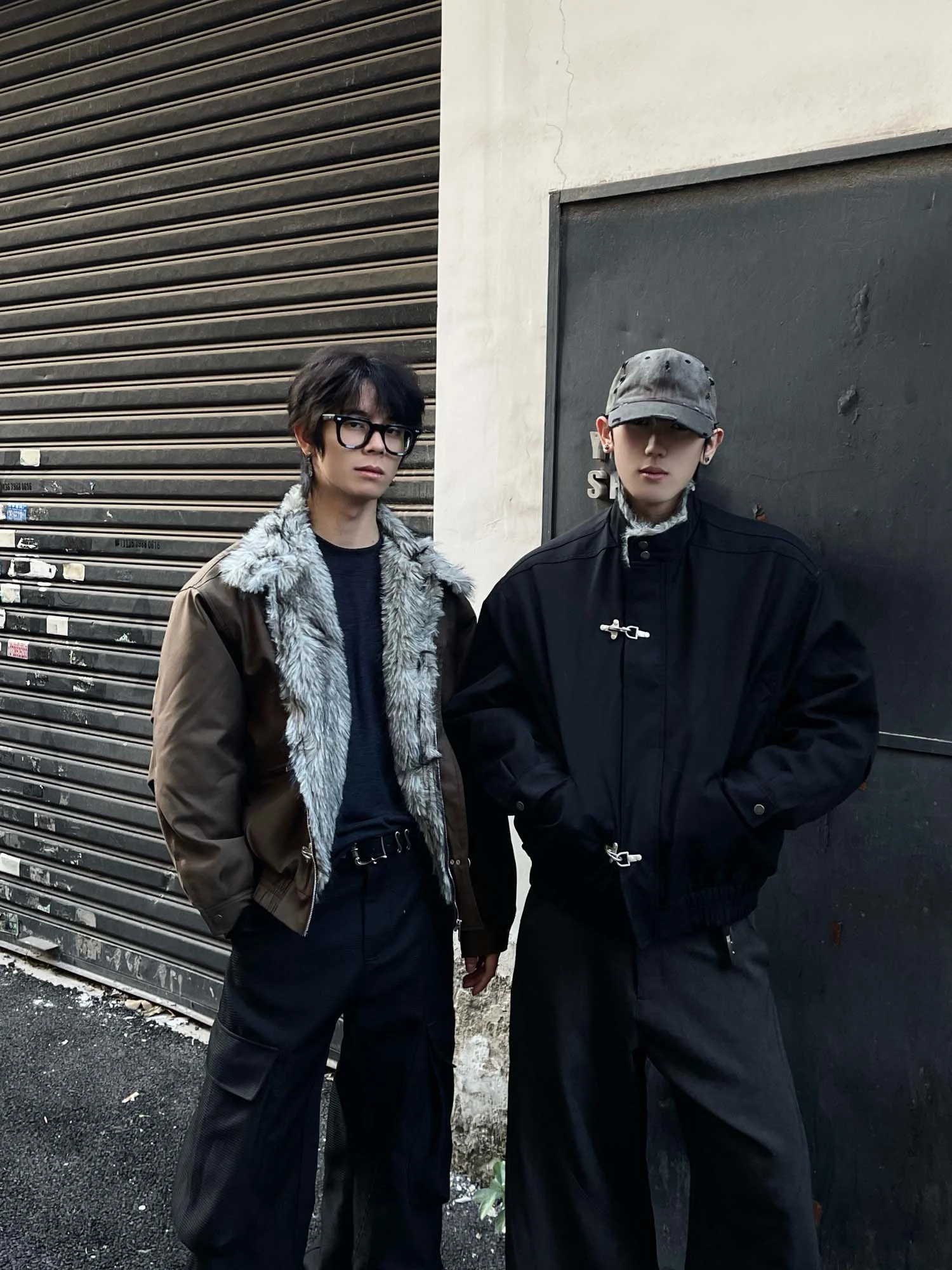 

Thiened Jaet с воротником из искусственного меха для мужчин и женщин Faion ort Wide Airplane Bule Coat American Retro Sle Youth MOB Cotton ...