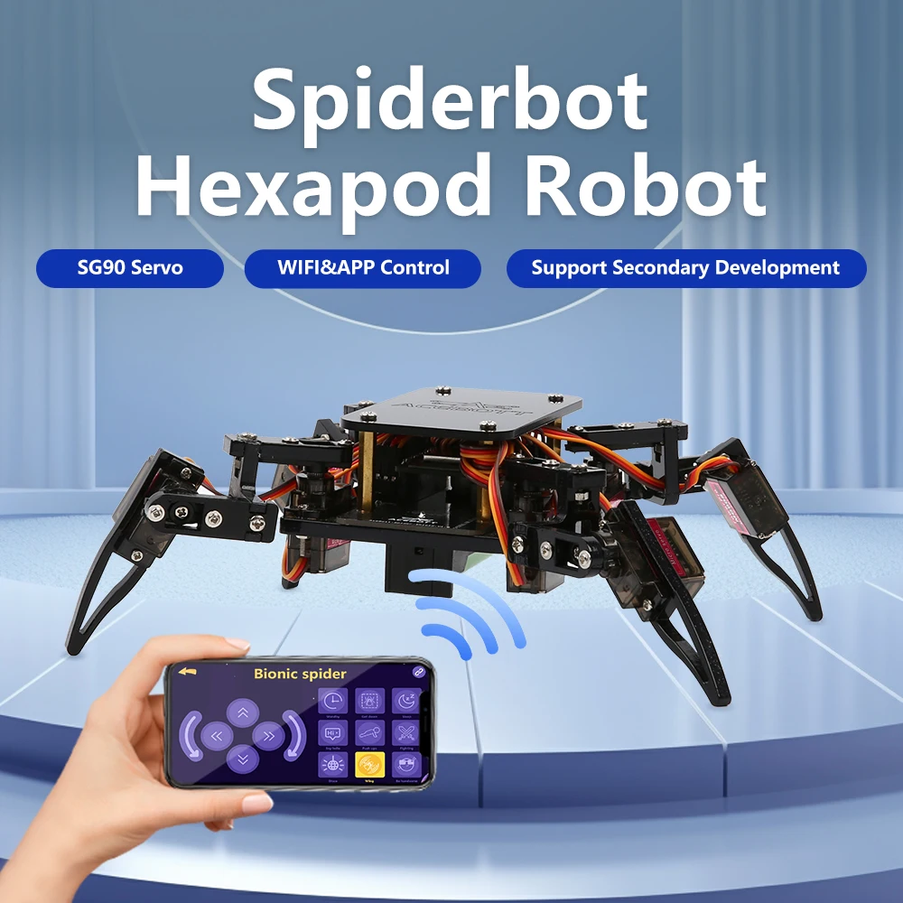 ACEBOTT ESP8266 Bionic Quadruped Spider Robot Kit App Remote Control Walking Crawling STEM Robotics Project for Arduino ESP32