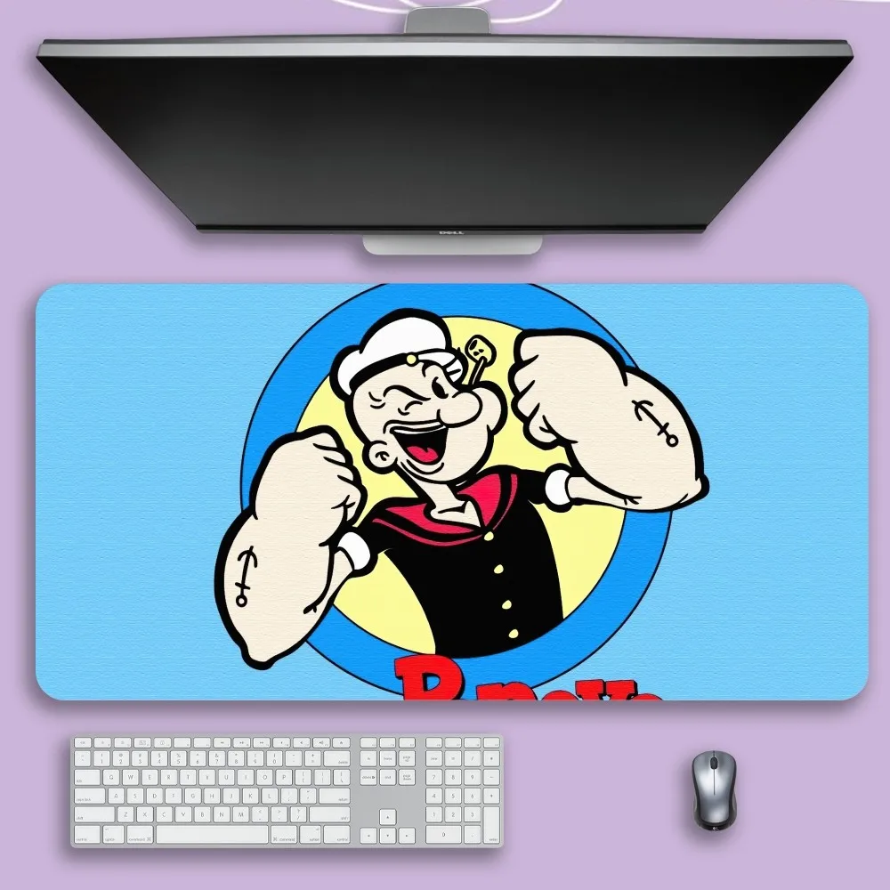 Caroon P-Popeye the Sailor Mouse Pad For Gamer Professional Non-Slip Mouse Mat Game Locking Edge Computer Keyboard Mat