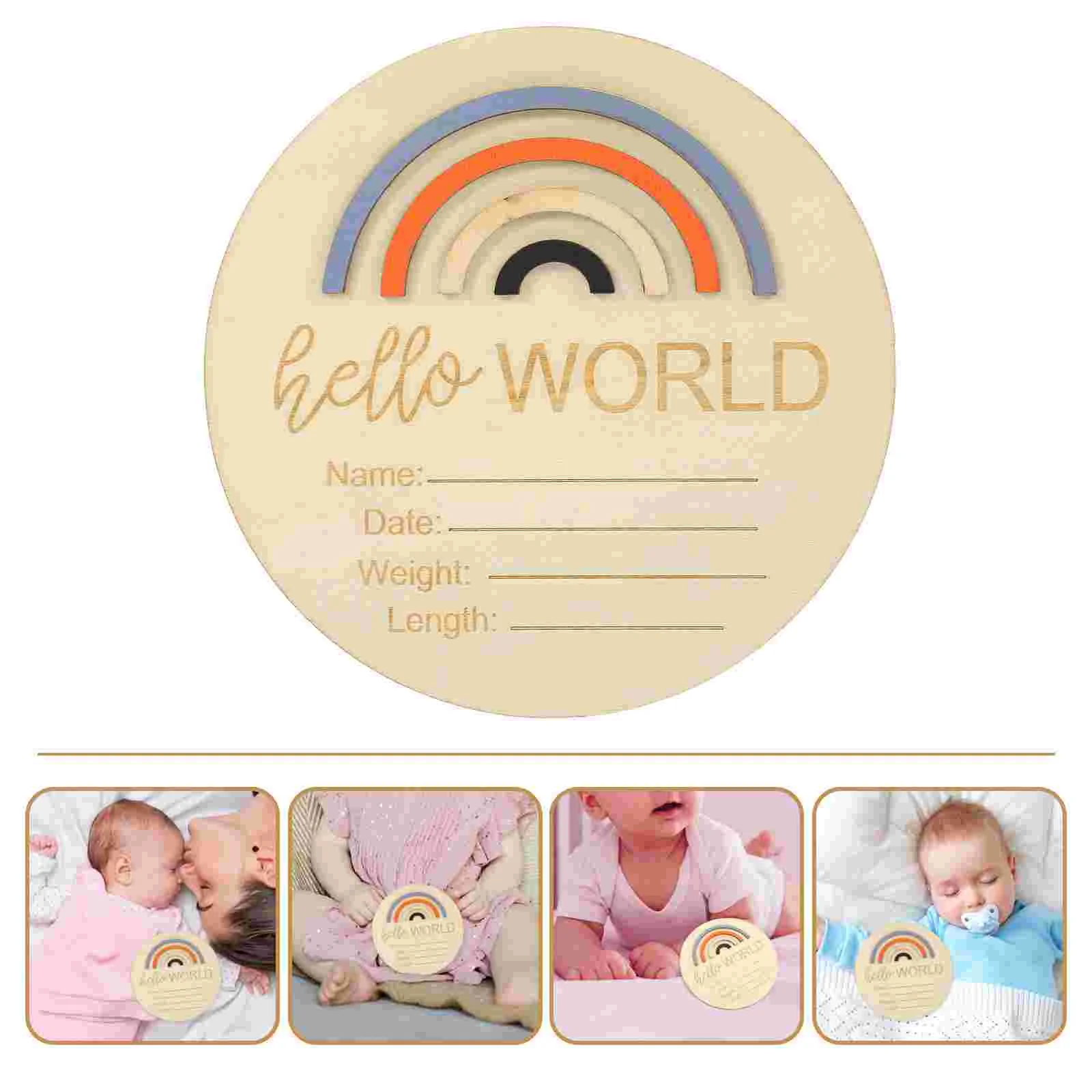 Emblems Baby Name Signs for Nursery Infant Birth Souvenir Wooden Memorial Cards Newborn