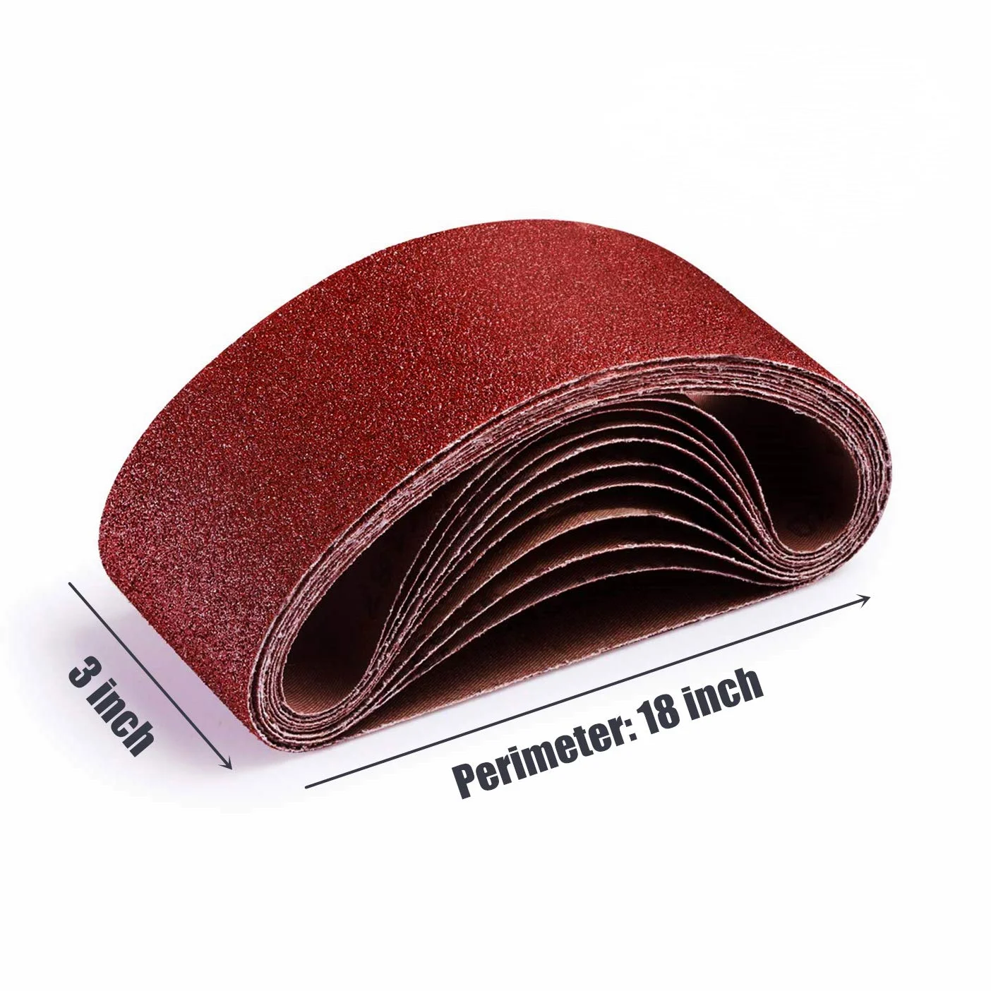 3inch x 18inch Sanding Belts,75 X 457mm Belt Sander Accessories for Woodworking Metal Polishing 10Pc Aluminum Oxide Sander Belt