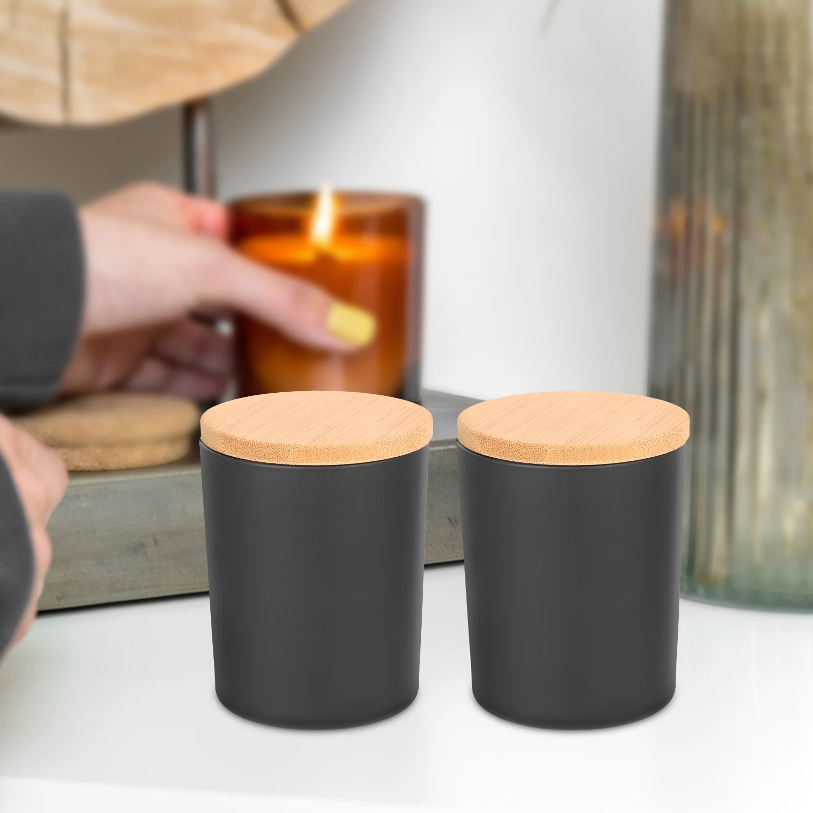 

4 Sets Containers for Candles Jar Making Crystal Empty Little Jars with Lids Small