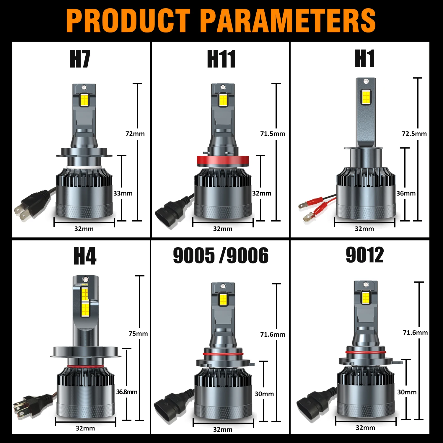 Hynbyzj h7 h4 led autos chein werfer canbus 220w h1 h8 h11 lampe 6000 hb3 hb4 led lampe turbo lampe k weiß 12v