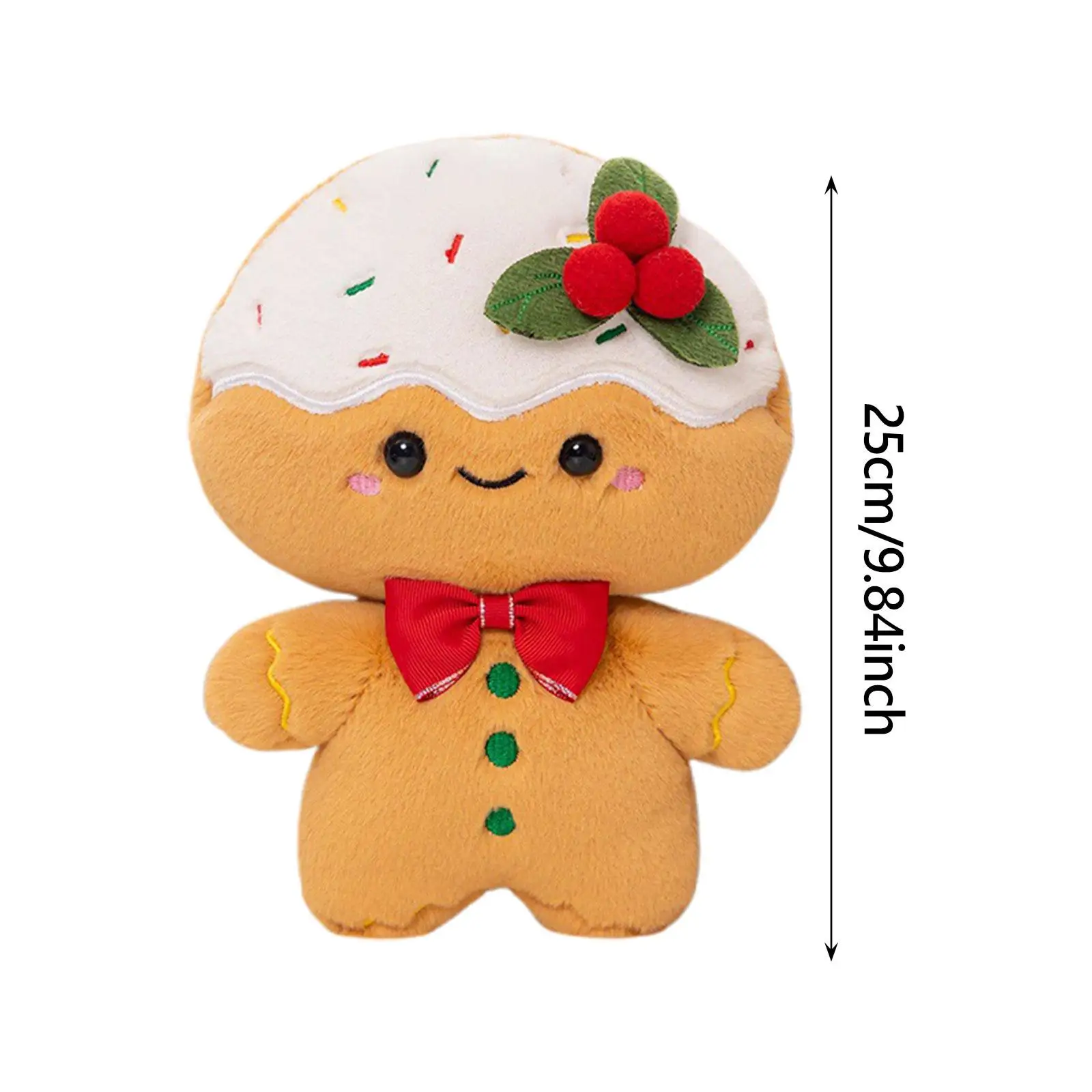 Gingerbread Plush Toy, Soft Toy Cute Cuddly Doll Stuffed Animals for Children, Girls Anniversary Gifts Christmas Tree Gifts