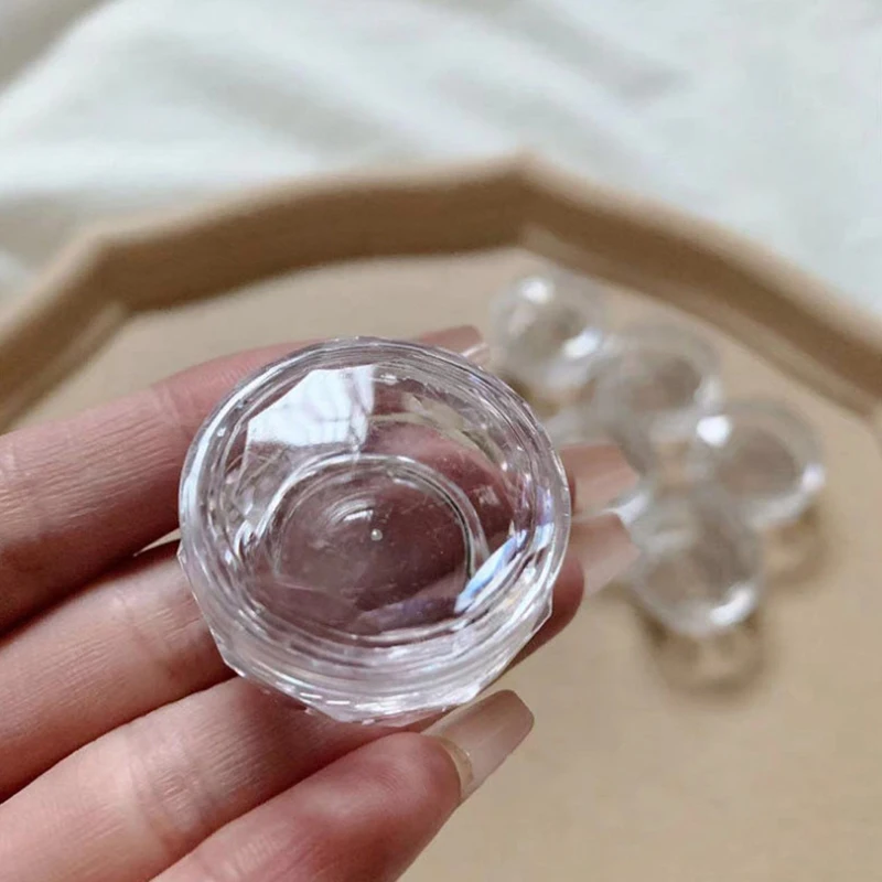 10Pcs Refillable Nail Bottle Empty Nail Glitter Powder Nail Decoration Box Pot Sample Clear Cream Jar Small Clear Can Tin