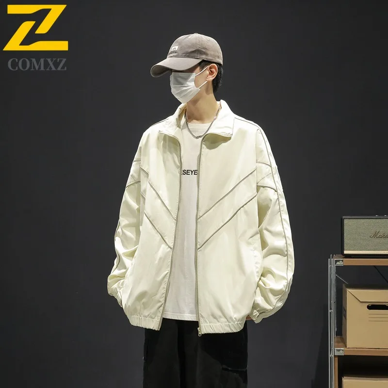 

2025 Autumn New Baseball Jacket Men High Quality Fashion Loose Windproof Windbreaker Hiking Camping Working Stand Collar Coat
