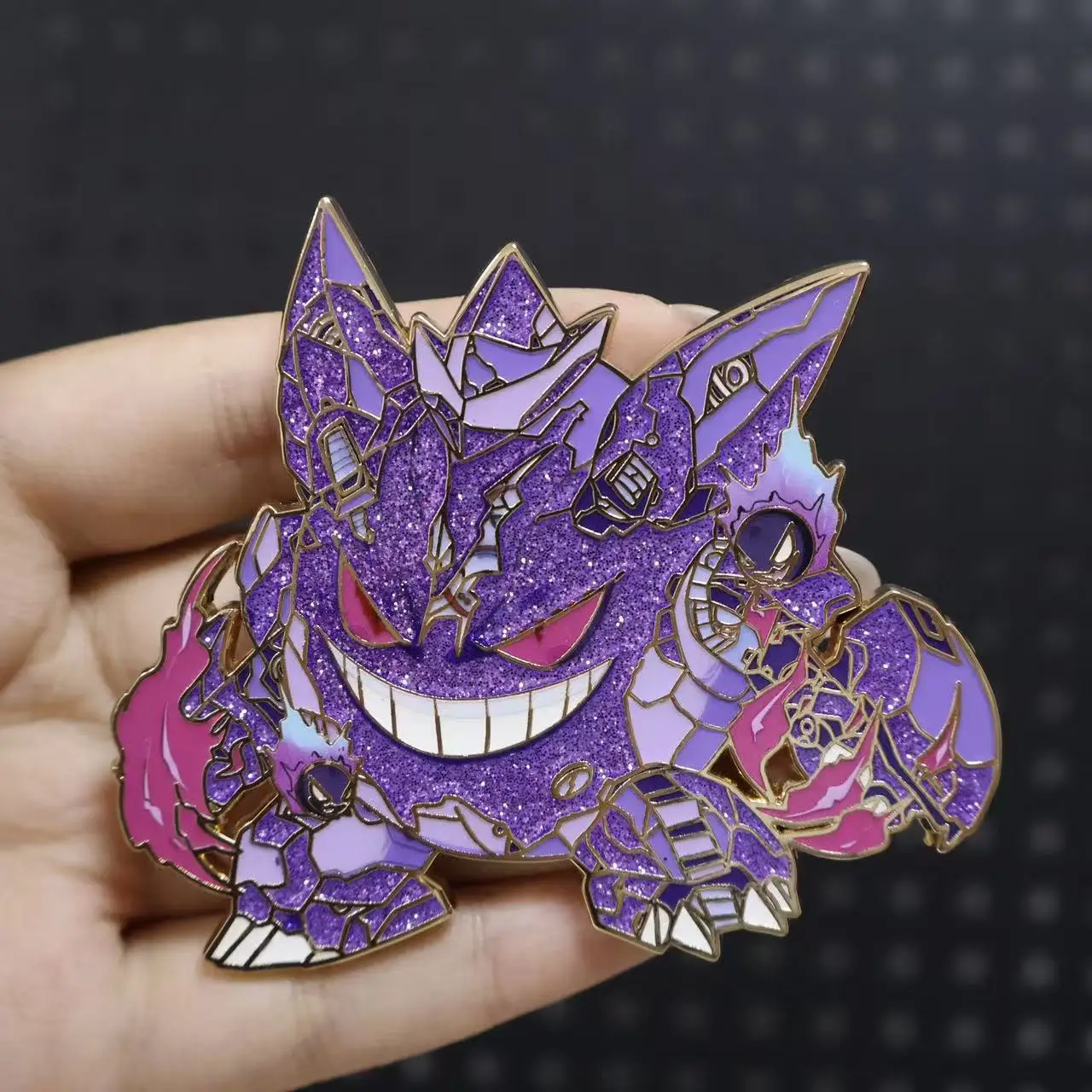 Gastly Gengar ‌ Leuchtende Anstecknadeln, Geister-Monster-Abzeichen, Anime-Broschen für Rucksack, Kleidung, Revers, ACG Cosplay, Spielzeug, Geschenk, Dekoration – Detail 3