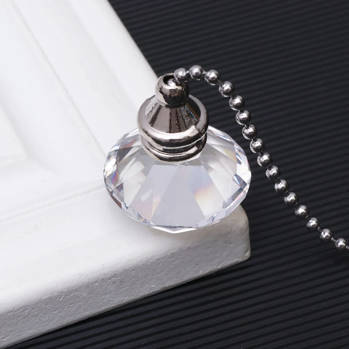 

2pcs Crystal Hanging Lake Blue Fan Switch Decor For Home Hotel Dorm Xmas Hanging Pendant Fan Stylish House Decor Pendant