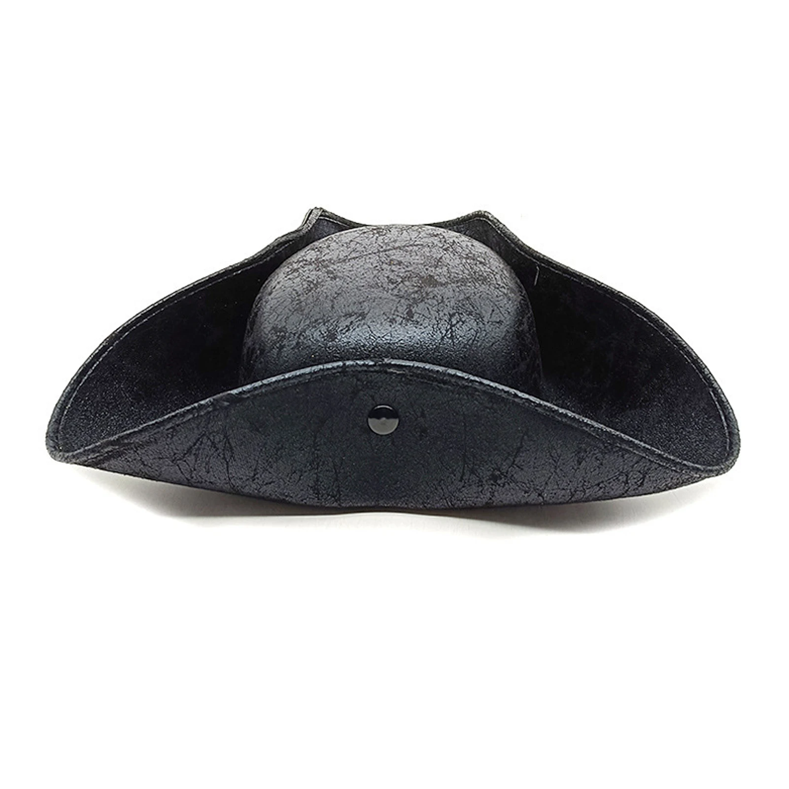 Sombrero de tricornio pirata, sombrero de pirata de cuero pu, imitación de tricornio de estilo Colonial antiguo para fiestas de disfraces de Halloween avanzadas