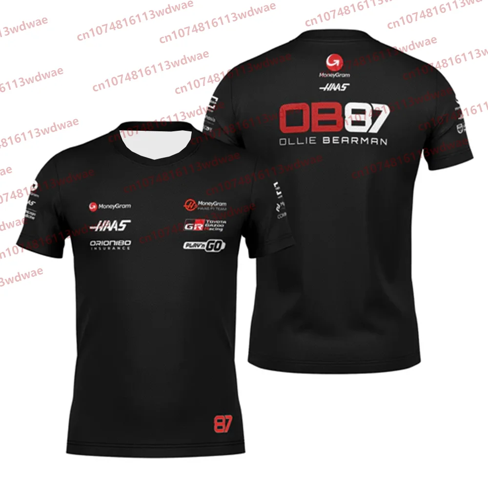 Fórmula 1 hombres mujer Unisex calle camiseta de manga corta Racing 75th Edición especial clásico 87 Oliver Bearman.Haas.Tee Kit